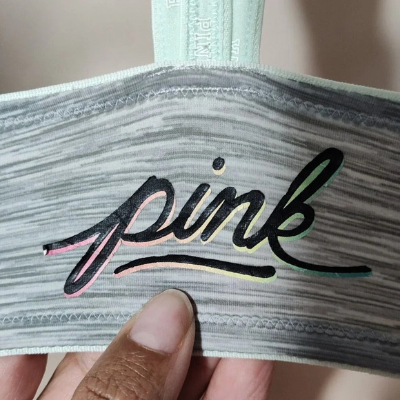 Victorias Secret PINK Wear Everywhere Push Up Bra Size 32DD Green Front Closure - Picture 9 of 11